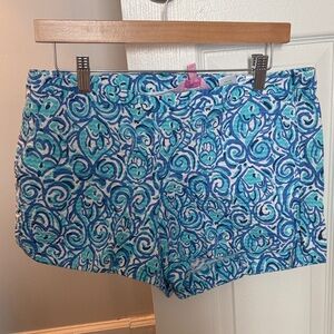 Lilly Pulitzer Turquoise and Navy Patterned Shorts